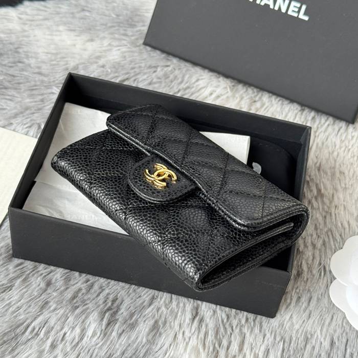 CHANEL 0219 CFカードケース カヴィア粒革 サイズ:11x8.5cm