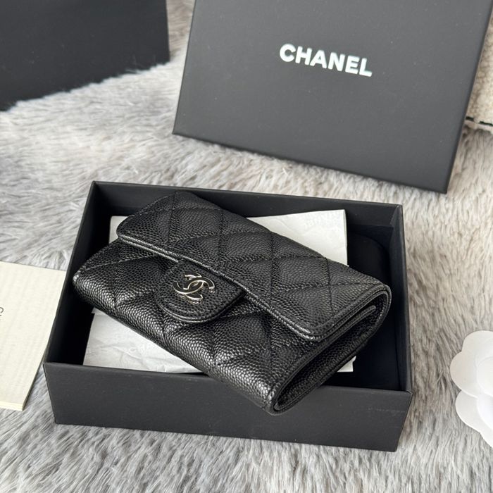 CHANEL 0219 CFカードケース カヴィア粒革 サイズ:11x8.5cm
