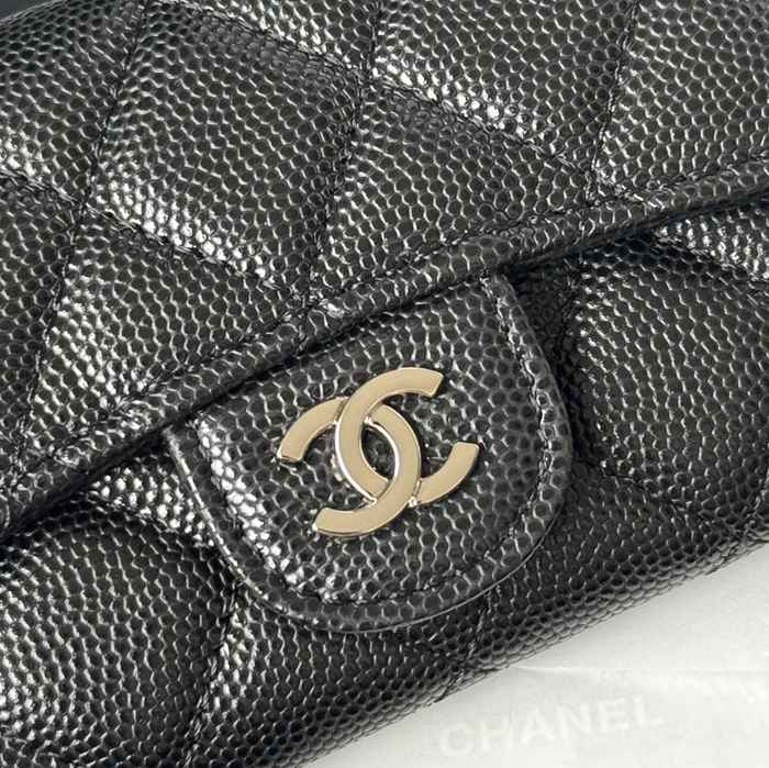 CHANEL 0219 CFカードケース カヴィア粒革 サイズ:11x8.5cm