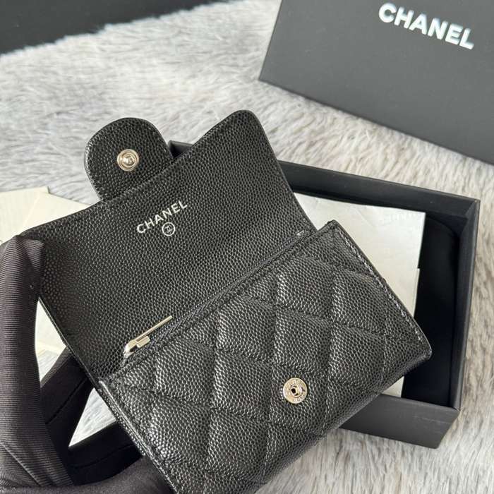 CHANEL 0219 CFカードケース カヴィア粒革 サイズ:11x8.5cm