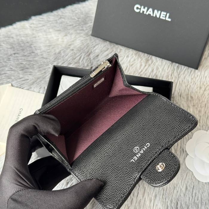 CHANEL 0219 CFカードケース カヴィア粒革 サイズ:11x8.5cm