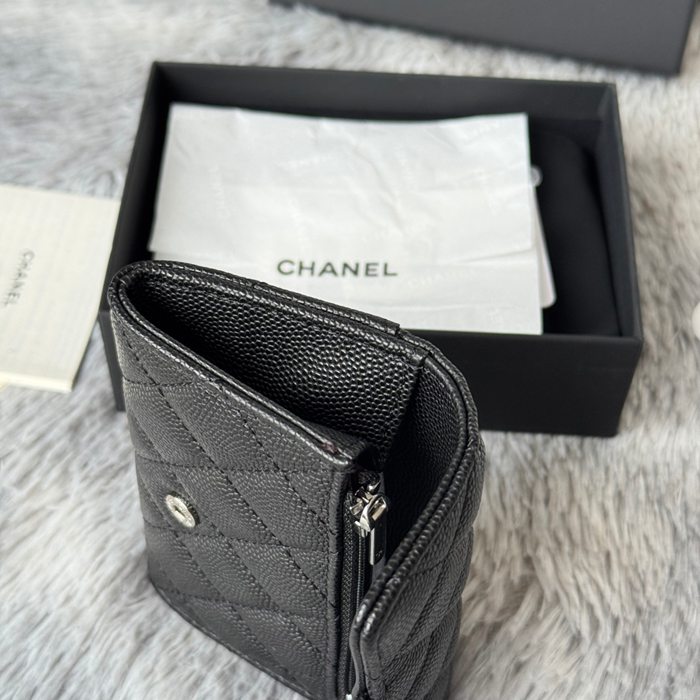 CHANEL 0219 CFカードケース カヴィア粒革 サイズ:11x8.5cm