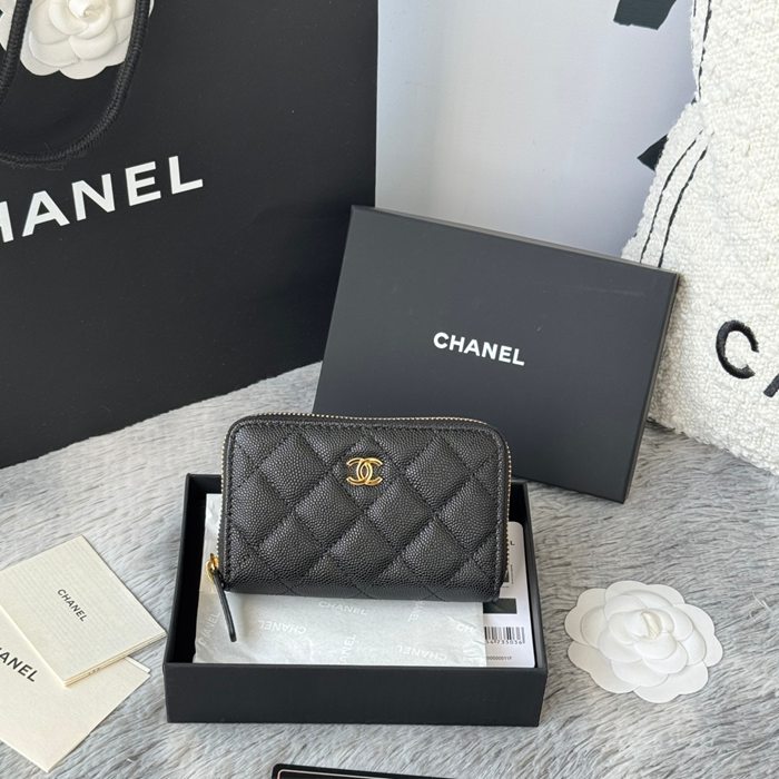 CHANEL 3686 0112 25c ラージジッピー長財布 カヴィア粒革 サイズ:12x8x2cm