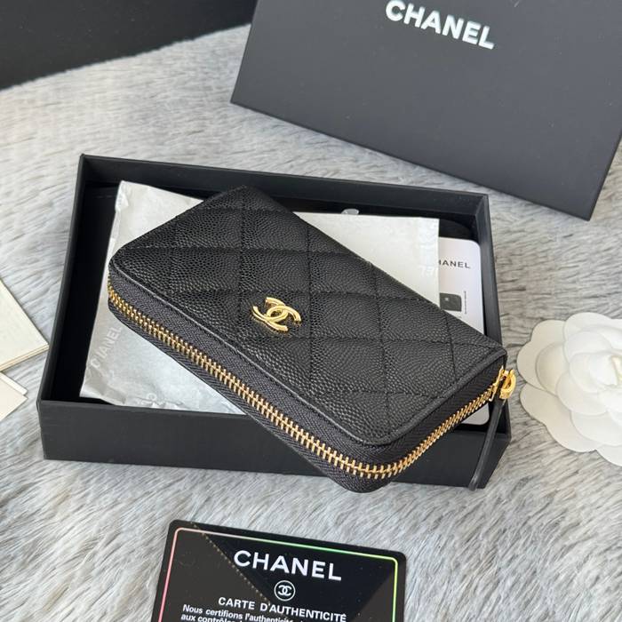 CHANEL 3686 0112 25c ラージジッピー長財布 カヴィア粒革 サイズ:12x8x2cm
