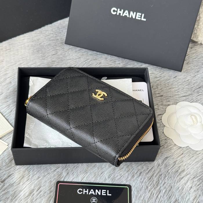 CHANEL 3686 0112 25c ラージジッピー長財布 カヴィア粒革 サイズ:12x8x2cm