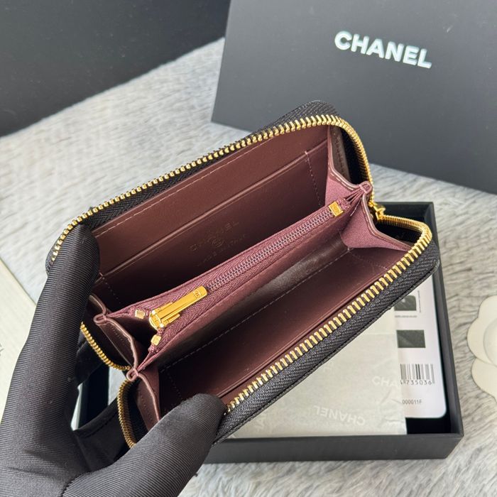 CHANEL 3686 0112 25c ラージジッピー長財布 カヴィア粒革 サイズ:12x8x2cm
