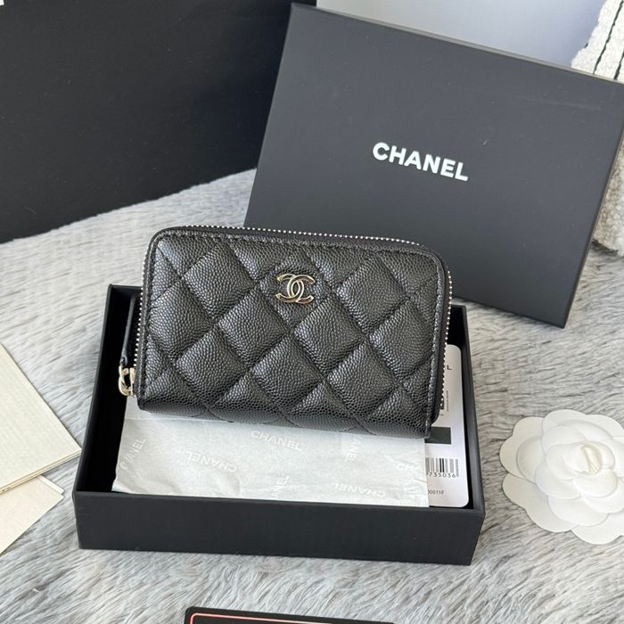CHANEL 3686 0112 25c ラージジッピー長財布 カヴィア粒革 サイズ:12x8x2cm