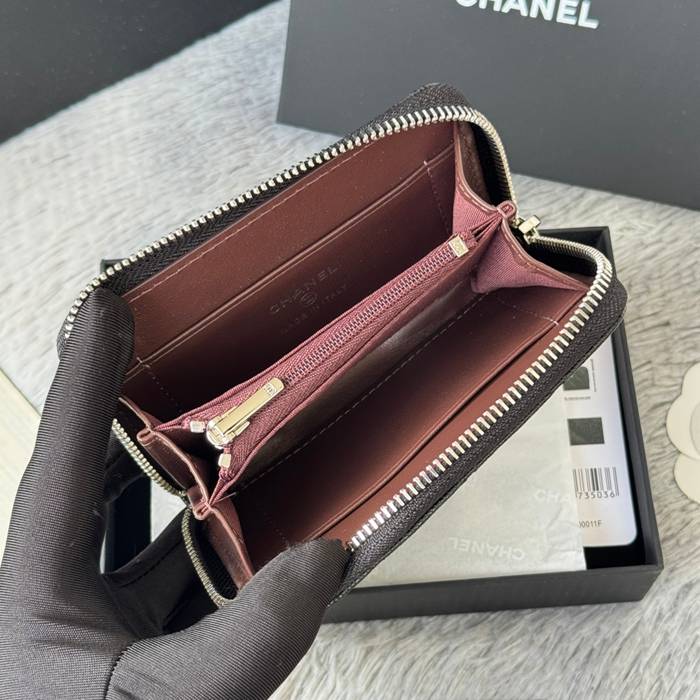 CHANEL 3686 0112 25c ラージジッピー長財布 カヴィア粒革 サイズ:12x8x2cm