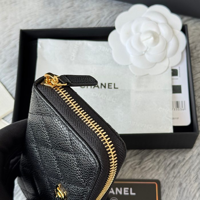 CHANEL 3686 0112 25c ラージジッピー長財布 カヴィア粒革 サイズ:12x8x2cm
