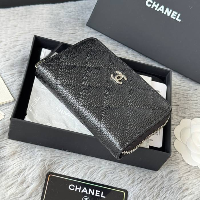 CHANEL 3686 0112 25c ラージジッピー長財布 カヴィア粒革 サイズ:12x8x2cm