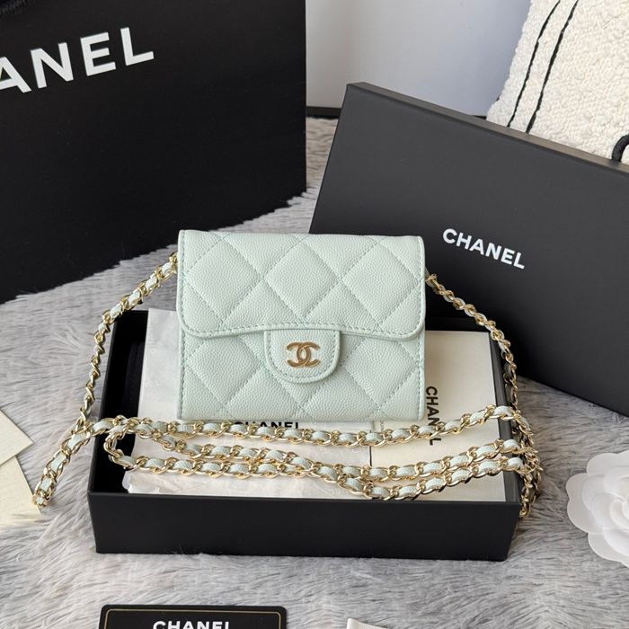 CHANEL 0238 SS19 チェーン付きカードケース カヴィア粒革 サイズ:12.5x8.5x2.5cm