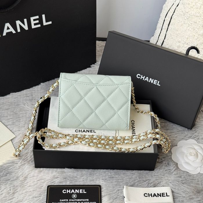 CHANEL 0238 SS19 チェーン付きカードケース カヴィア粒革 サイズ:12.5x8.5x2.5cm