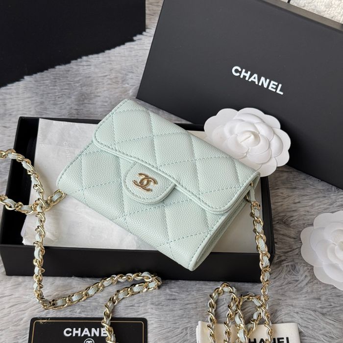 CHANEL 0238 SS19 チェーン付きカードケース カヴィア粒革 サイズ:12.5x8.5x2.5cm