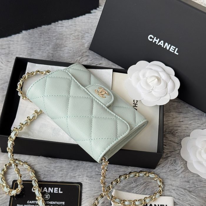 CHANEL 0238 SS19 チェーン付きカードケース カヴィア粒革 サイズ:12.5x8.5x2.5cm
