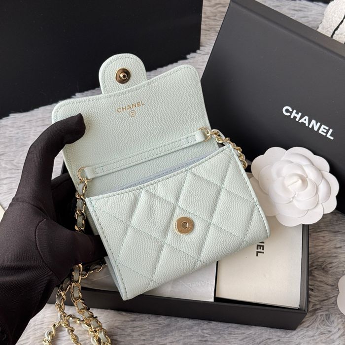 CHANEL 0238 SS19 チェーン付きカードケース カヴィア粒革 サイズ:12.5x8.5x2.5cm