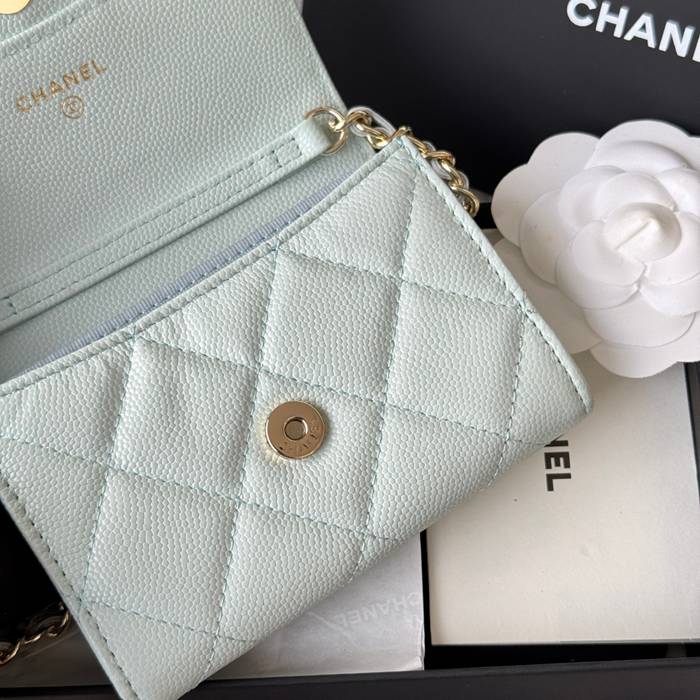 CHANEL 0238 SS19 チェーン付きカードケース カヴィア粒革 サイズ:12.5x8.5x2.5cm