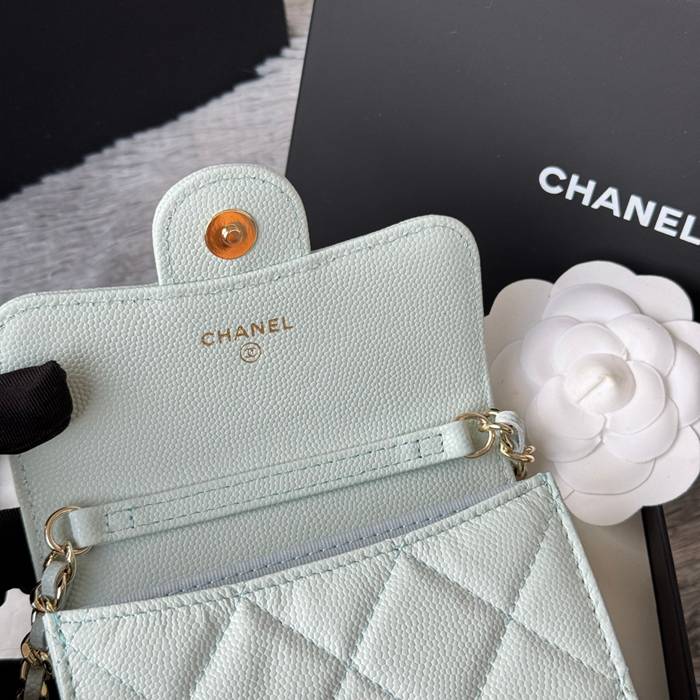 CHANEL 0238 SS19 チェーン付きカードケース カヴィア粒革 サイズ:12.5x8.5x2.5cm