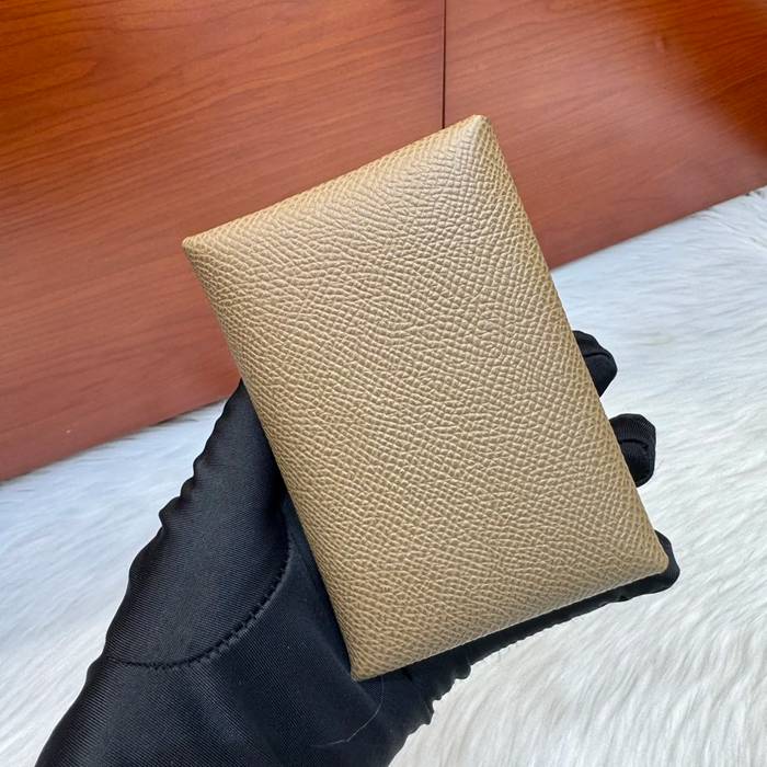 HERMES カルヴィ デュオ 二層カードケース エプソム 象グレー シルバー金具 サイズ: