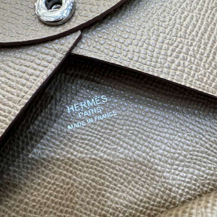 HERMES カルヴィ デュオ 二層カードケース エプソム 象グレー シルバー金具 サイズ: