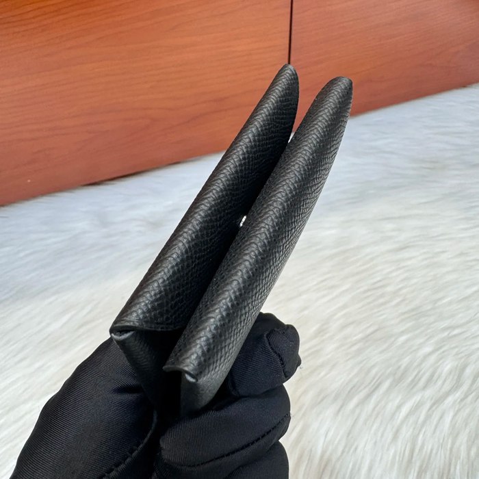 HERMES カルヴィ デュオ 二層カードケース エプソム ブラック シルバー金具 サイズ: