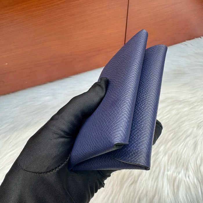 HERMES カルヴィ デュオ 二層カードケース エプソム 宝石ブルー シルバー金具 サイズ: