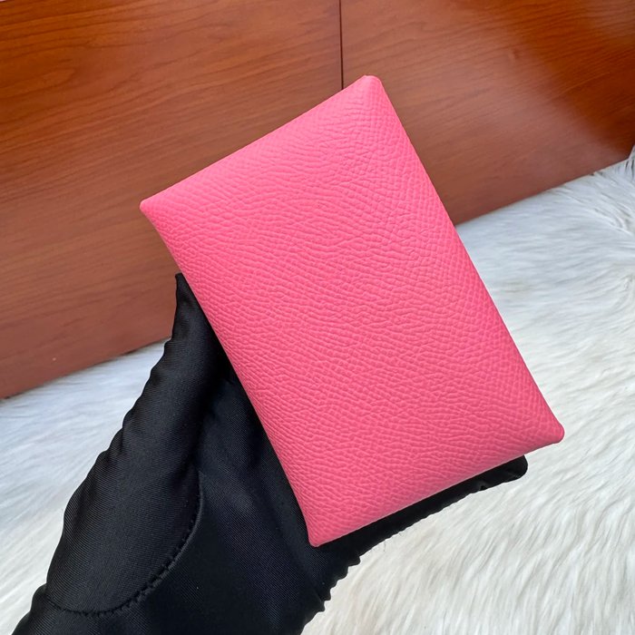 HERMES カルヴィ デュオ 二層カードケース エプソム リップピンク シルバー金具 サイズ: