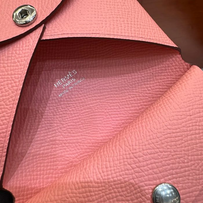 HERMES カルヴィ デュオ 二層カードケース エプソム ミルキーピンク シルバー金具 サイズ:
