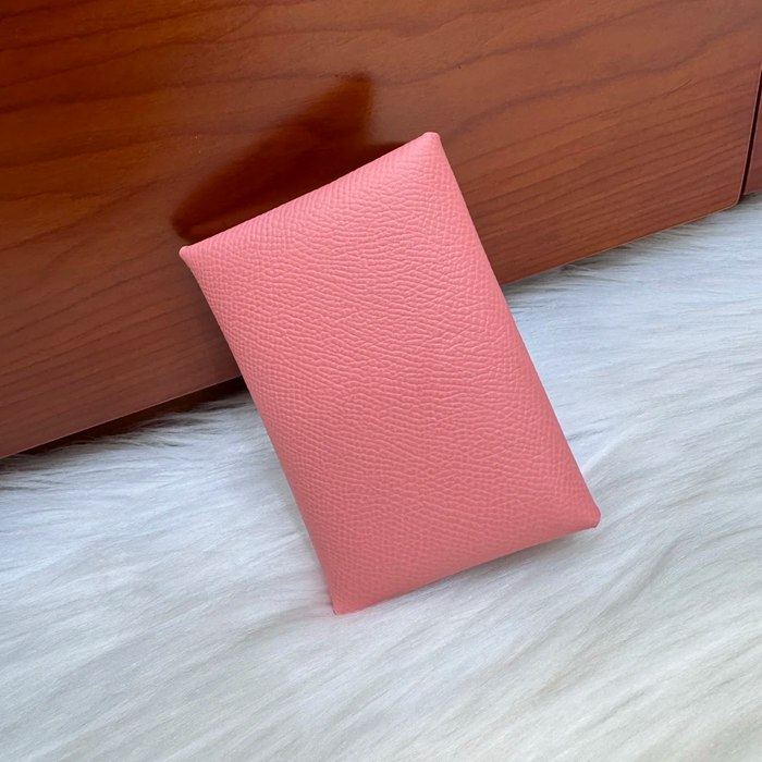 HERMES カルヴィ デュオ 二層カードケース エプソム ミルキーピンク シルバー金具 サイズ:
