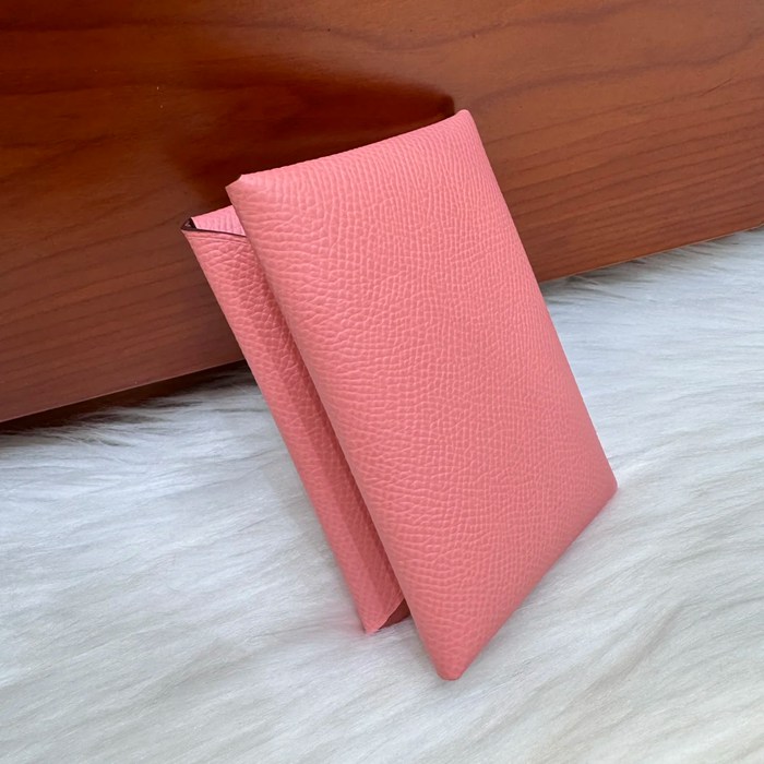 HERMES カルヴィ デュオ 二層カードケース エプソム ミルキーピンク シルバー金具 サイズ:
