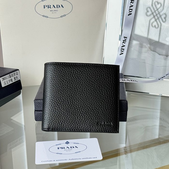 PRADA 2M0513 メンズ短財布 荔枝紋牛皮 サイズ:11x9.5cm