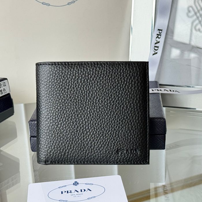 PRADA 2M0513 メンズ短財布 荔枝紋牛皮 サイズ:11x9.5cm