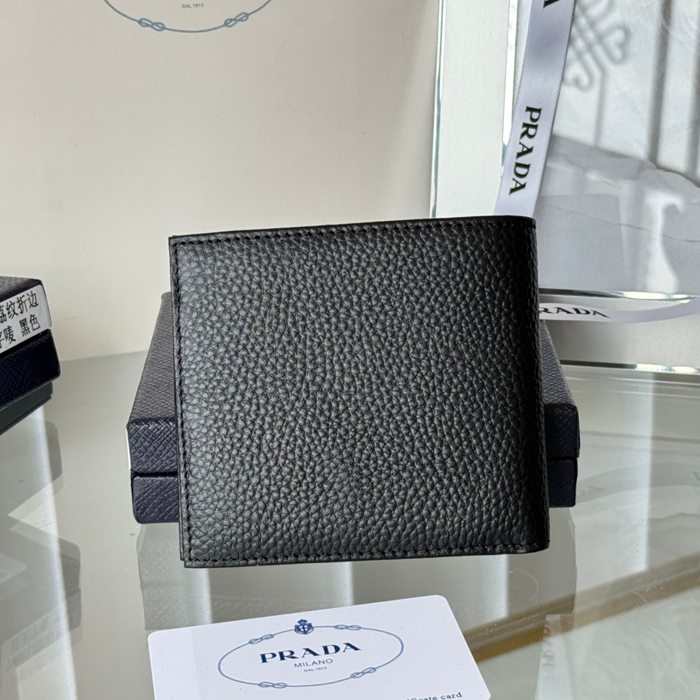 PRADA 2M0513 メンズ短財布 荔枝紋牛皮 サイズ:11x9.5cm