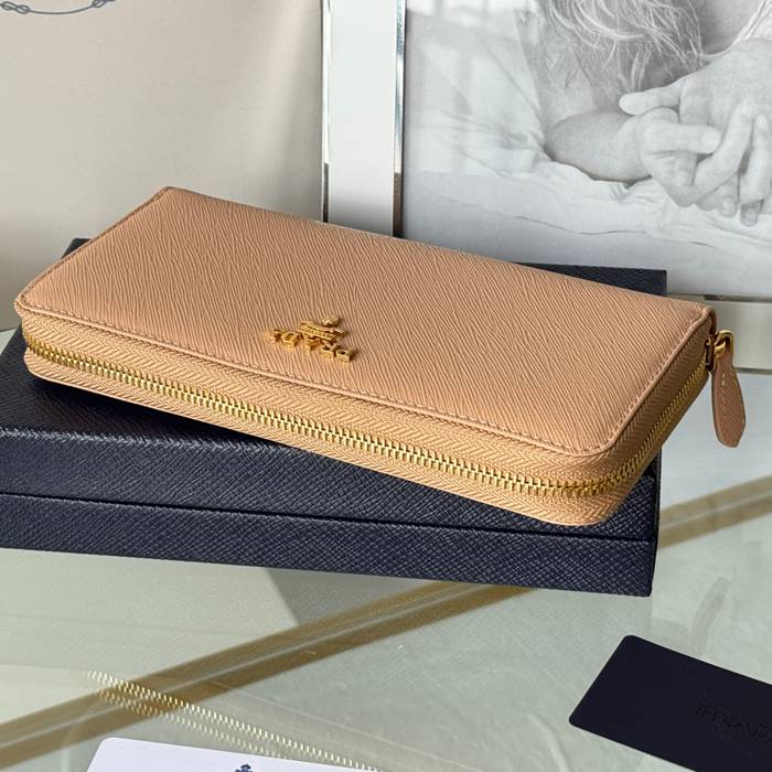 PRADA 1ML506 クラシックジッピー長財布 サフィアーノ十字紋 サイズ:19x12cm