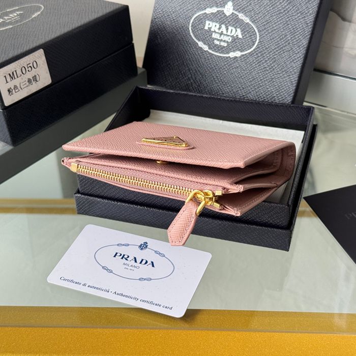 PRADA 1ML050 短財布 サフィアーノ十字紋 牛皮 サイズ:10x9cm