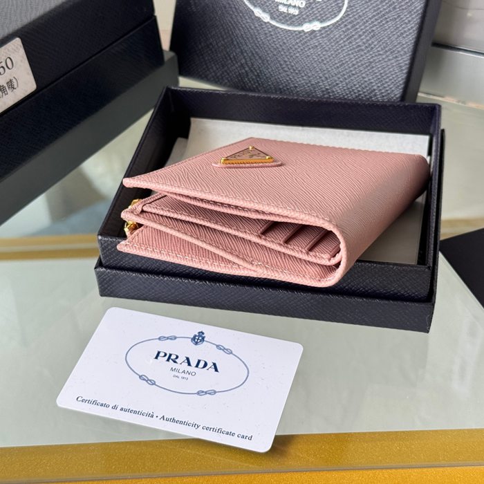 PRADA 1ML050 短財布 サフィアーノ十字紋 牛皮 サイズ:10x9cm
