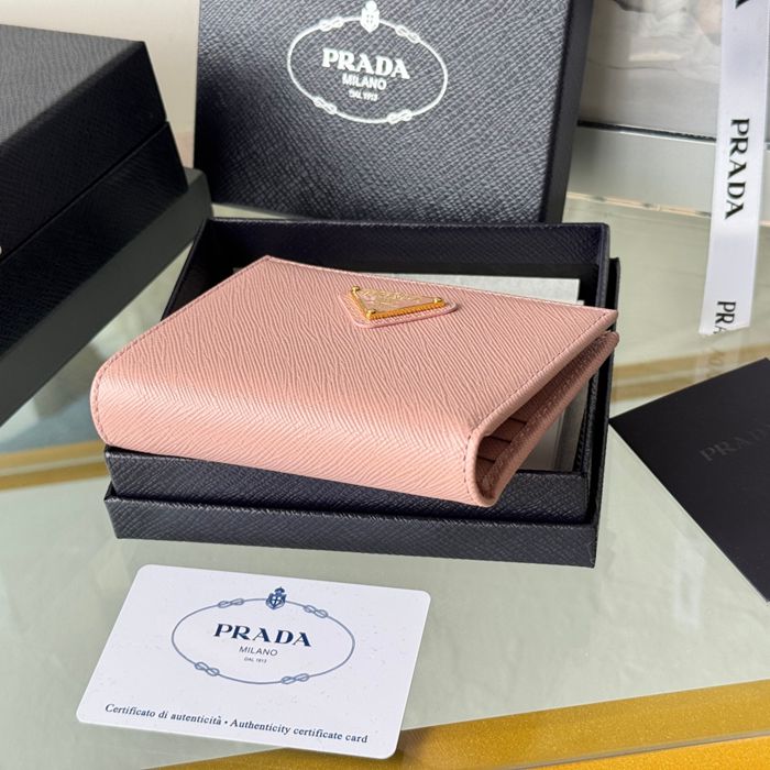 PRADA 1ML050 短財布 サフィアーノ十字紋 牛皮 サイズ:10x9cm
