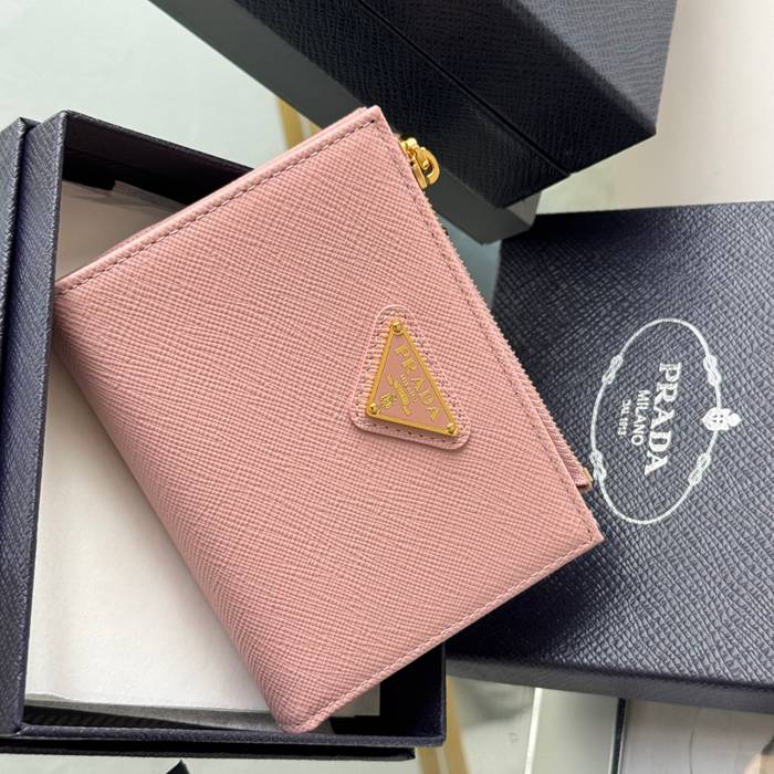 PRADA 1ML050 短財布 サフィアーノ十字紋 牛皮 サイズ:10x9cm
