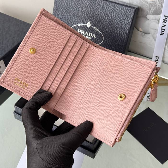 PRADA 1ML050 短財布 サフィアーノ十字紋 牛皮 サイズ:10x9cm