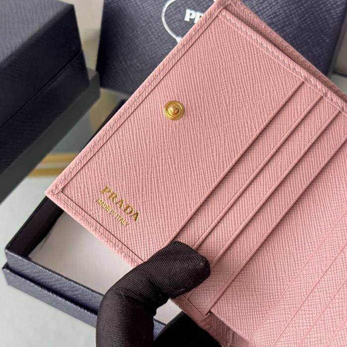 PRADA 1ML050 短財布 サフィアーノ十字紋 牛皮 サイズ:10x9cm