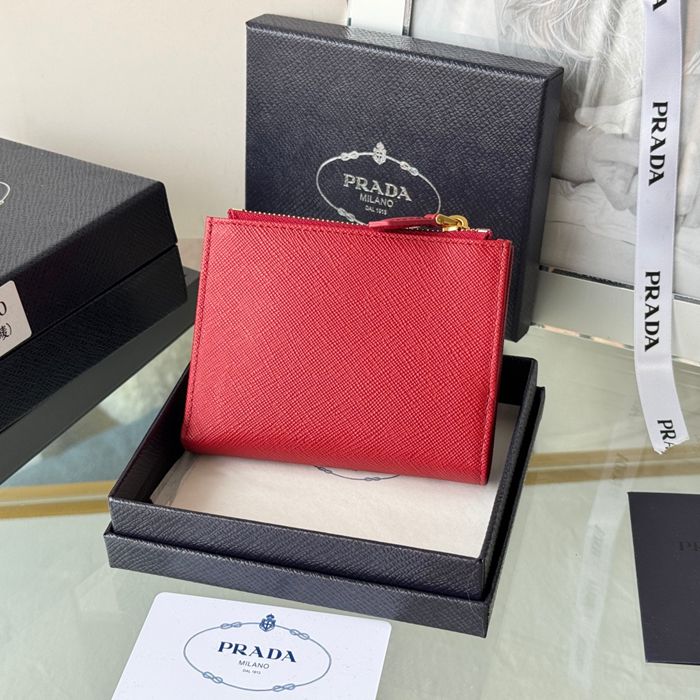 PRADA 1ML050 短財布 サフィアーノ十字紋 牛皮 サイズ:10x9cm