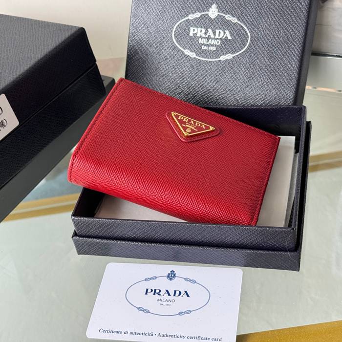 PRADA 1ML050 短財布 サフィアーノ十字紋 牛皮 サイズ:10x9cm