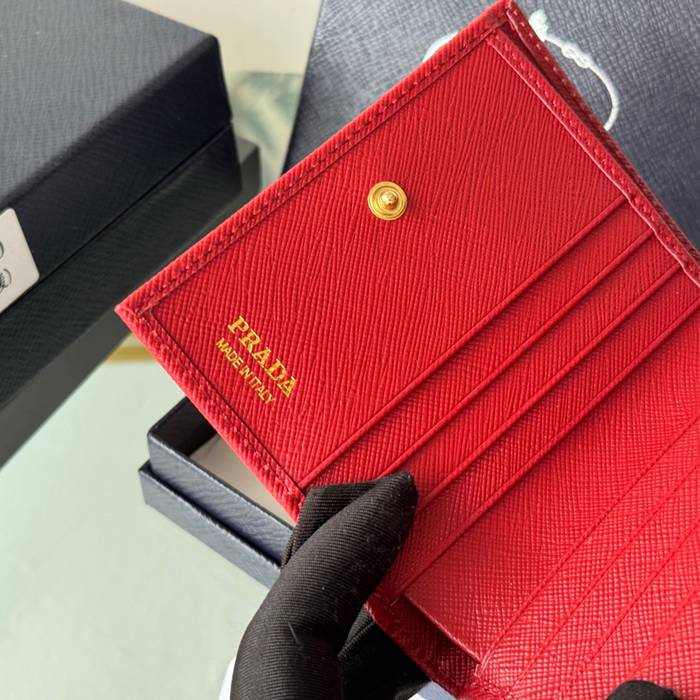 PRADA 1ML050 短財布 サフィアーノ十字紋 牛皮 サイズ:10x9cm