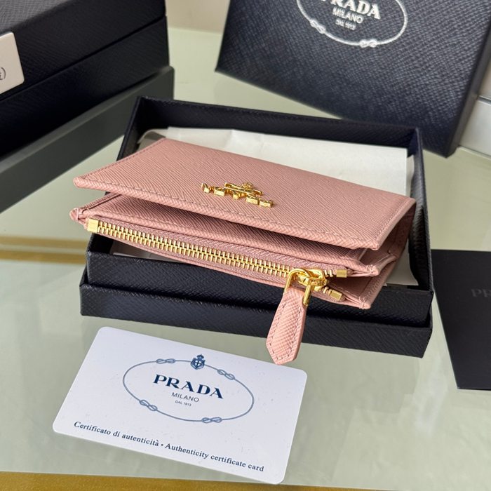 PRADA 1ML050 短財布 サフィアーノ十字紋 牛皮 サイズ:10x9cm