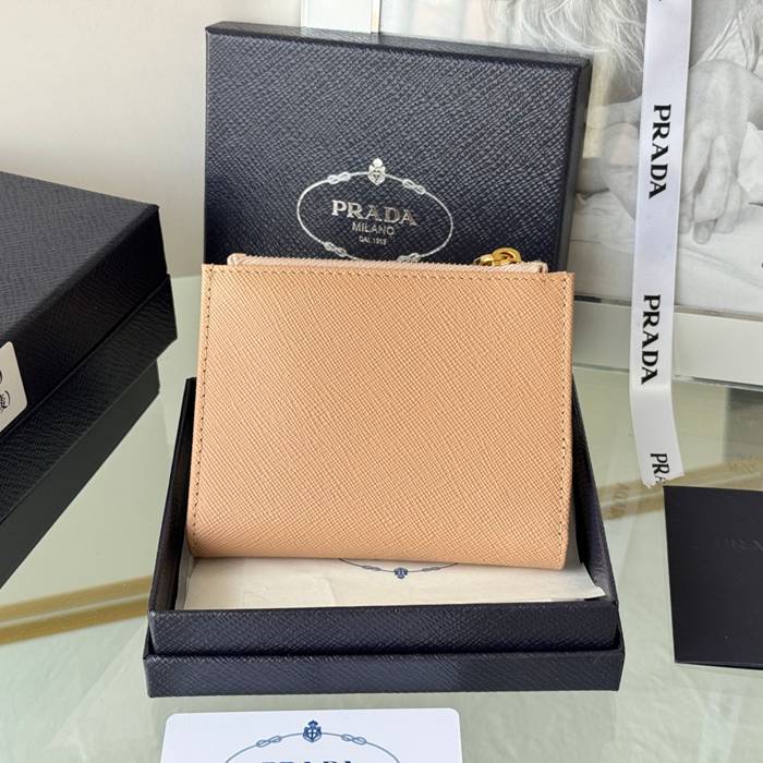 PRADA 1ML050 短財布 サフィアーノ十字紋 牛皮 サイズ:10x9cm