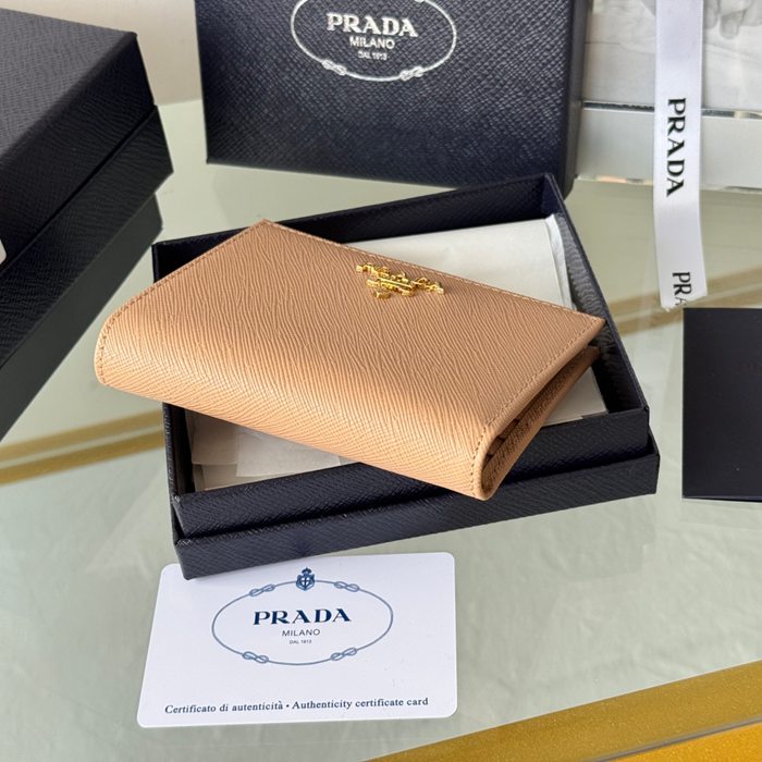 PRADA 1ML050 短財布 サフィアーノ十字紋 牛皮 サイズ:10x9cm