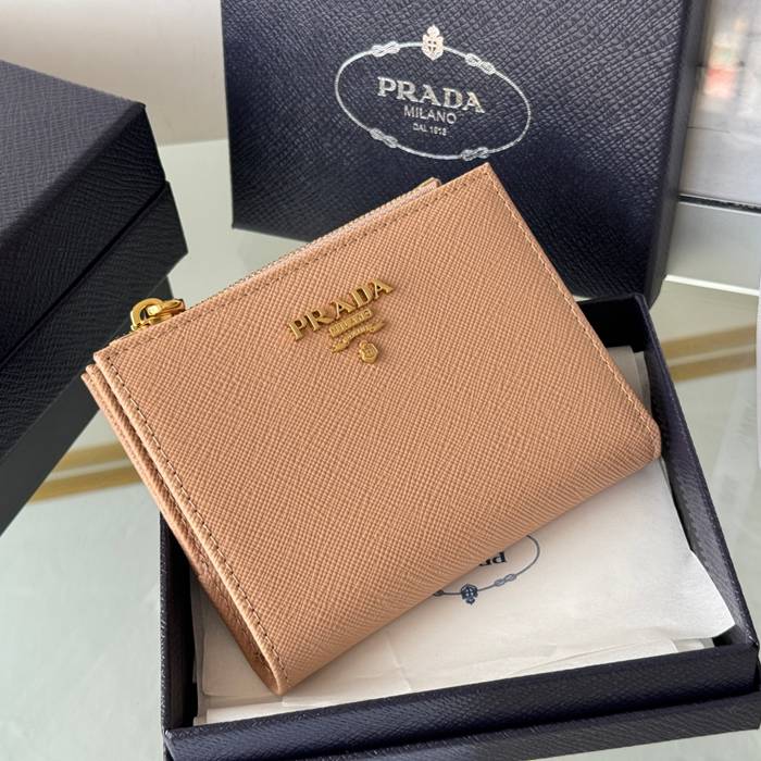 PRADA 1ML050 短財布 サフィアーノ十字紋 牛皮 サイズ:10x9cm