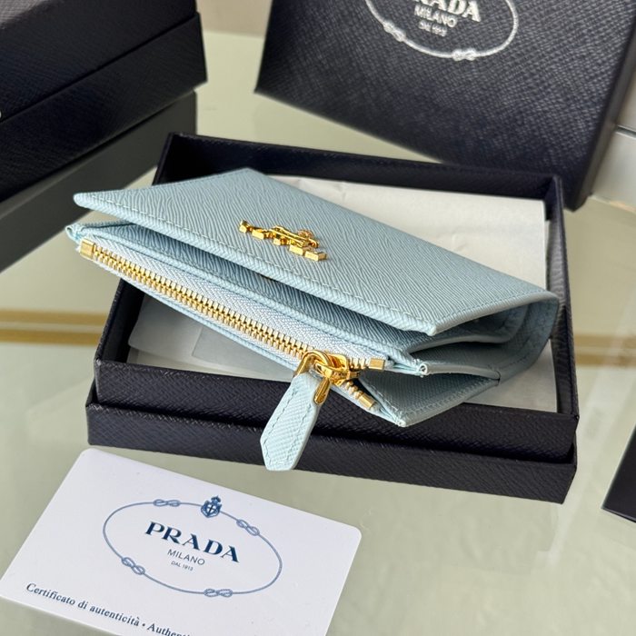 PRADA 1ML050 短財布 サフィアーノ十字紋 牛皮 サイズ:10x9cm