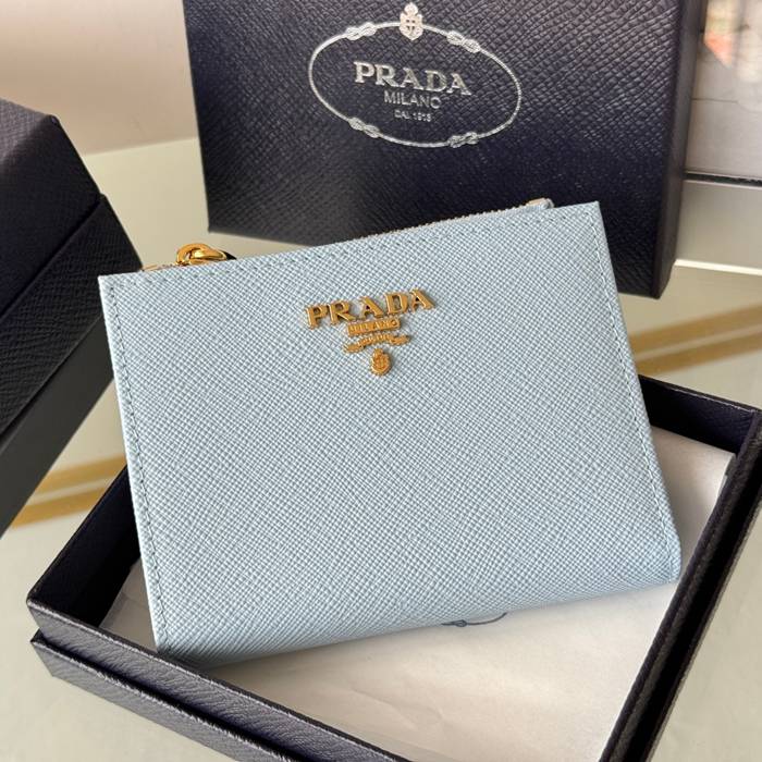 PRADA 1ML050 短財布 サフィアーノ十字紋 牛皮 サイズ:10x9cm