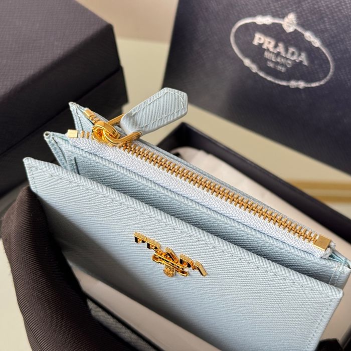 PRADA 1ML050 短財布 サフィアーノ十字紋 牛皮 サイズ:10x9cm