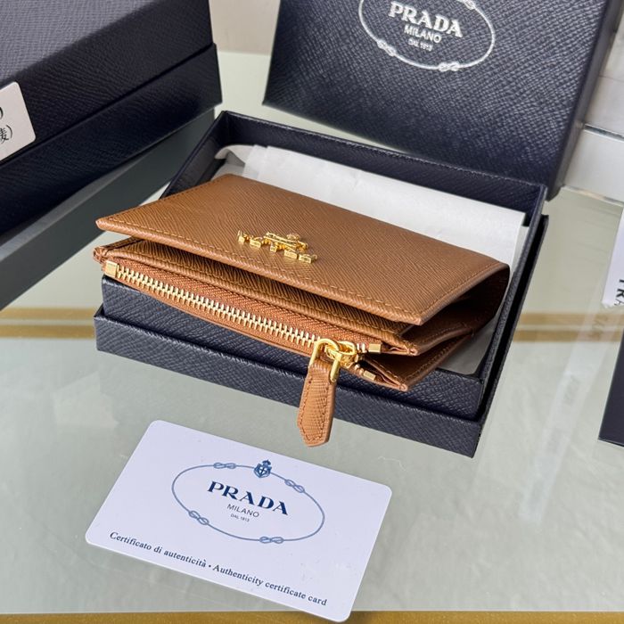 PRADA 1ML050 短財布 サフィアーノ十字紋 牛皮 サイズ:10x9cm